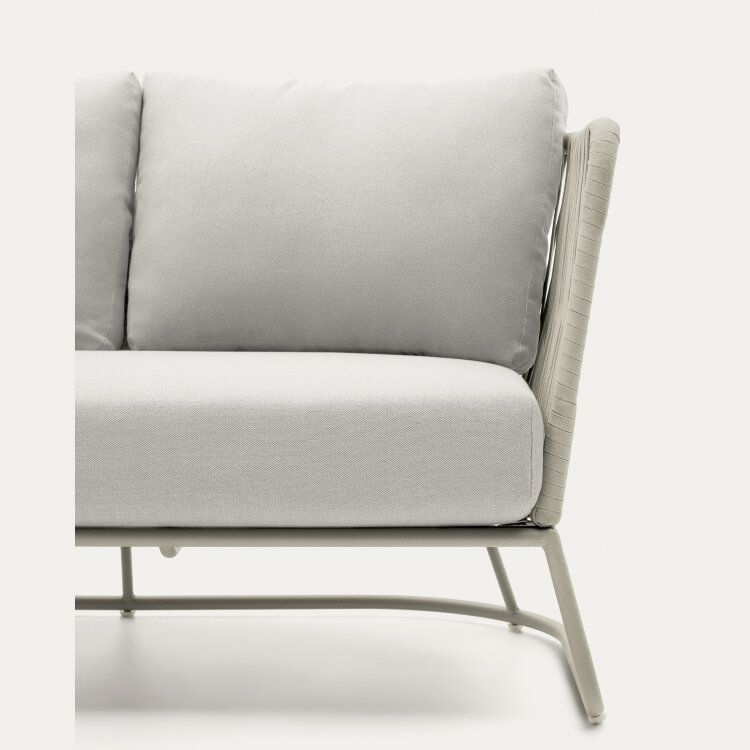 Уличный 3-местный диван Saconca из шнура и серой оцинкованной стали 189 см