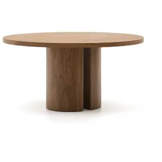 Круглый стол Nealy с ореховым шпоном в темной отделке, Ø 150 см