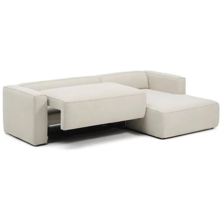 3-местный диван-кровать Marela бежевый шенилл с кушеткой справа 276 см