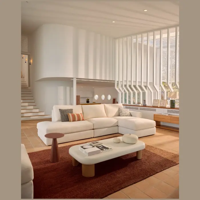 Alea 5-местный модульный диван с правым шезлонгом и съемным чехлом 340 см