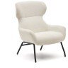 Belina Кресло из белой ткани букле и стали с черной отделкой