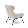 Belina Кресло из белой ткани букле и стали с черной отделкой