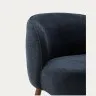 Кресло Ulit из сине-серой синели с ножками из ясеня с отделкой под орех