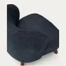 Кресло Ulit из сине-серой синели с ножками из ясеня с отделкой под орех
