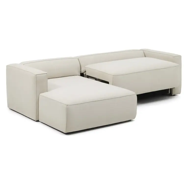 3-местный диван-кровать Marela бежевый шенилл с кушеткой слева, 276 см