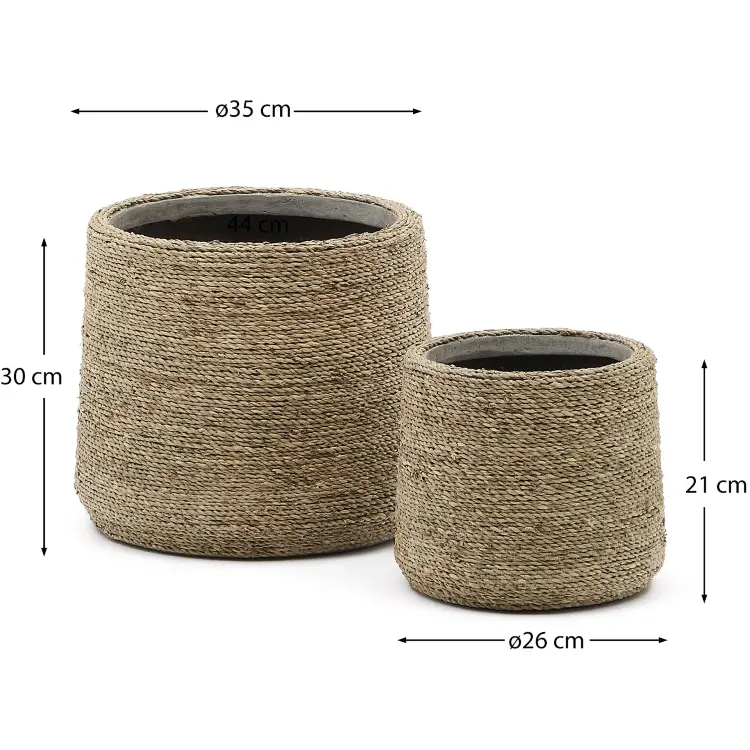 Набор Sigal из 2 цементных горшков для растений Ø 24 см / 31 см
