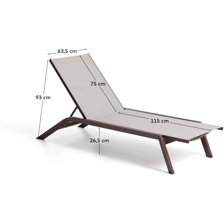 Шезлонг Capraia из коричневого алюминия
