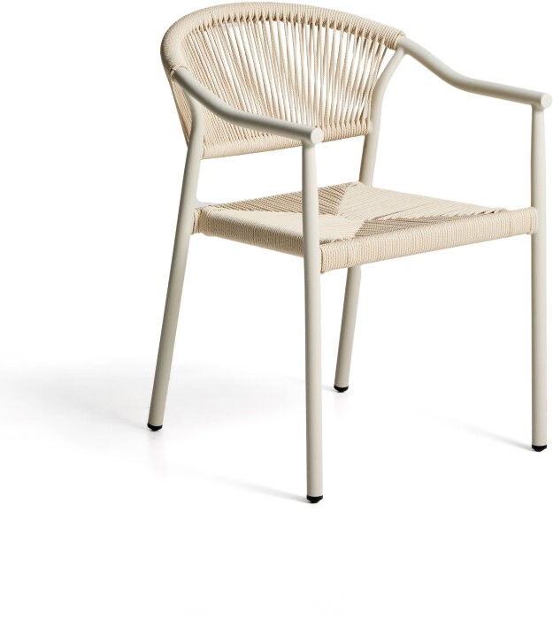 Уличный стул Livadia из бежевого алюминия и веревки
