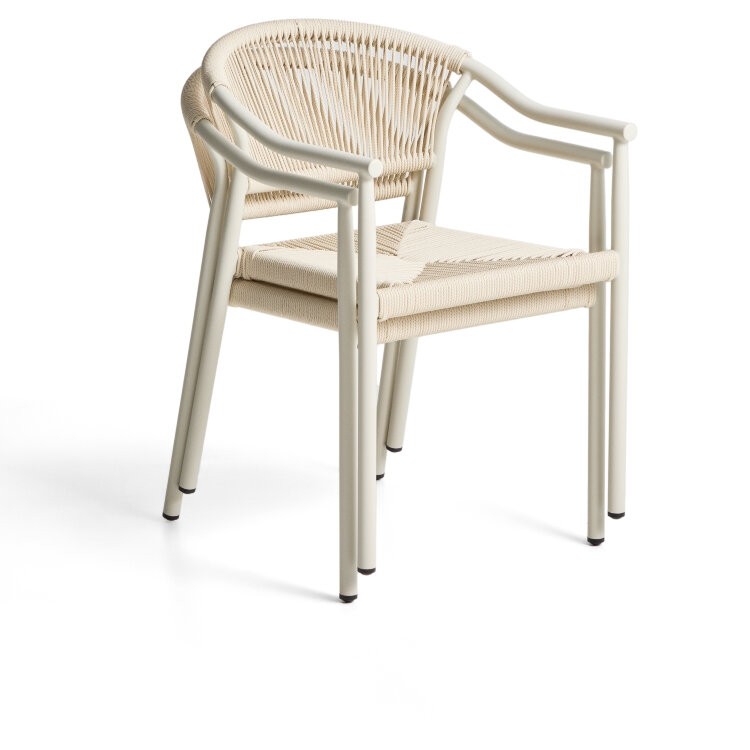 Уличный стул Livadia из бежевого алюминия и веревки