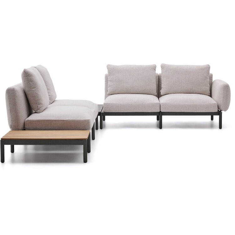 Sorells Уличный модульный 4-местный угловой диван бежевый со столиком