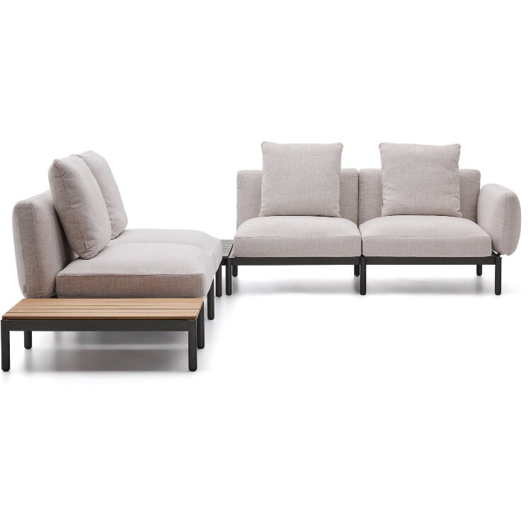 Sorells Уличный модульный 4-местный угловой диван бежевый со столиком