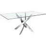 Стол обеденный прямоугольный F2133 /1061 стекло 160x95 с ножками из нержавеющей стали