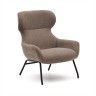 Belina Кресло из светло-коричневой синели и стали с черной отделкой