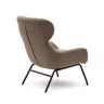 Belina Кресло из светло-коричневой синели и стали с черной отделкой