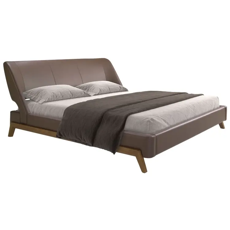 Кровать 7159/GC1713 из экокожи шоколадно-коричневого цвета