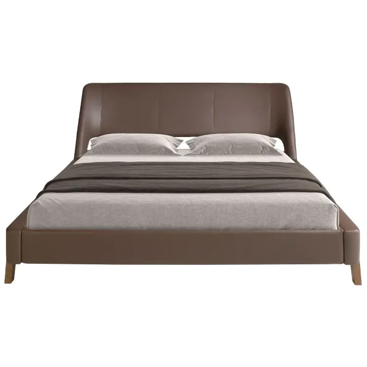 Кровать 7159/GC1713 из экокожи шоколадно-коричневого цвета