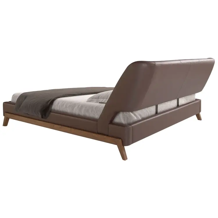 Кровать 7159/GC1713 из экокожи шоколадно-коричневого цвета