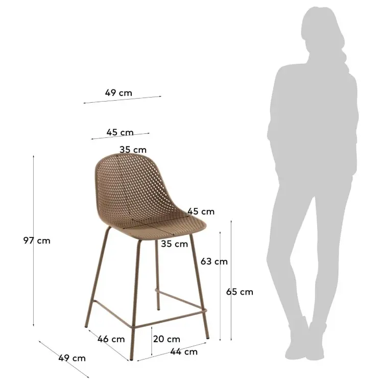 Полубарный стул Quinby бежевый