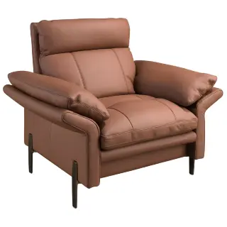 Коричневое кожаное кресло модель 5173