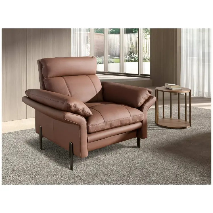 Коричневое кожаное кресло модель 5173