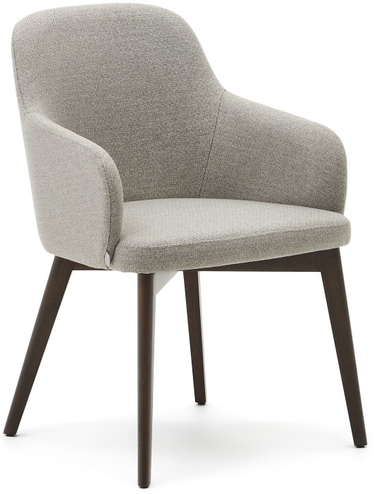 Стул Nelida из коричневой синели с ножками в темной отделке