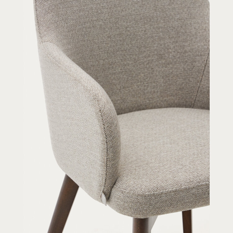 Стул Nelida из коричневой синели с ножками в темной отделке