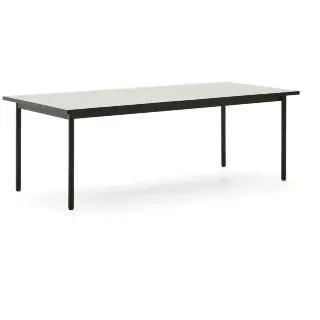 Уличный стол Maurina из стали зелёного цвета с керамической плиткой цвета экрю 223 x 101 см