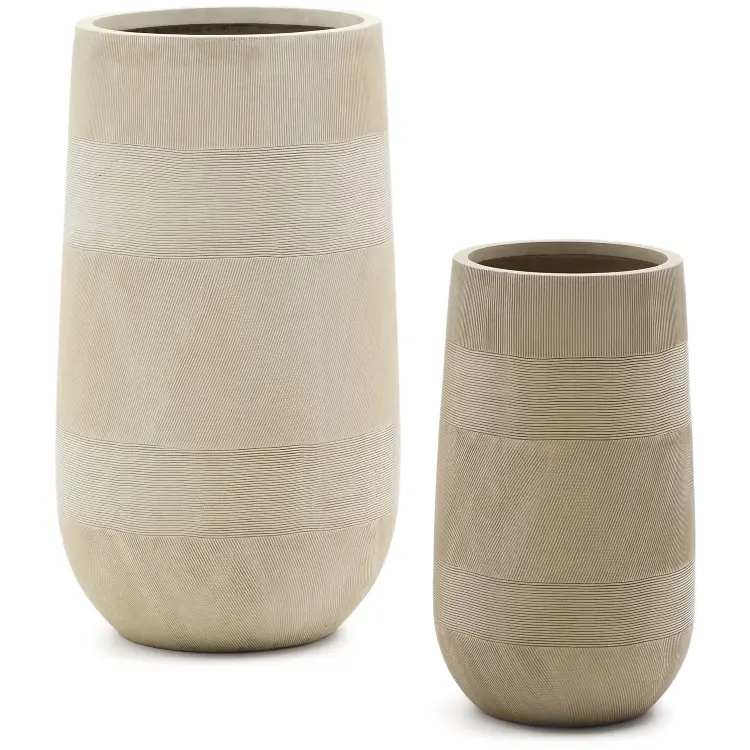 Набор из 2 кашпо Tival из песчаника бежевого цвета Ø 45 см