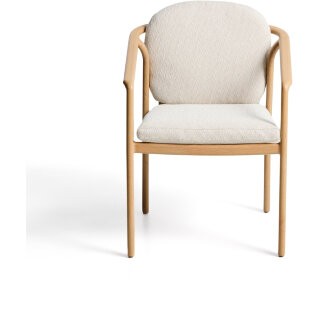 Уличный стул Sirte из алюминия с отделкой под дерево и веревкой цвета экрю