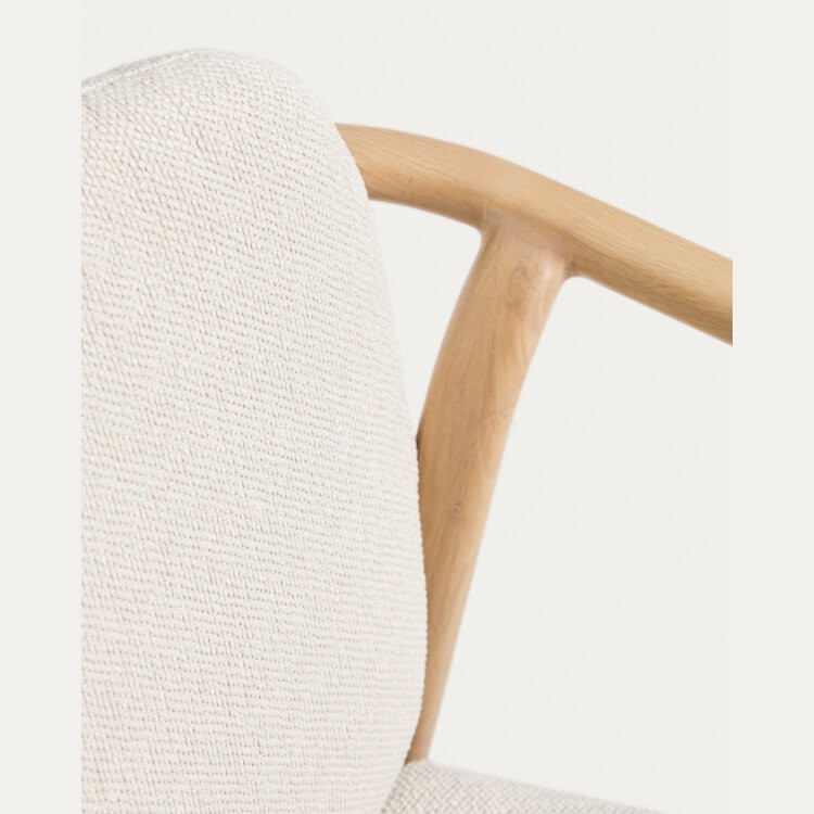 Уличный стул Sirte из алюминия с отделкой под дерево и веревкой цвета экрю