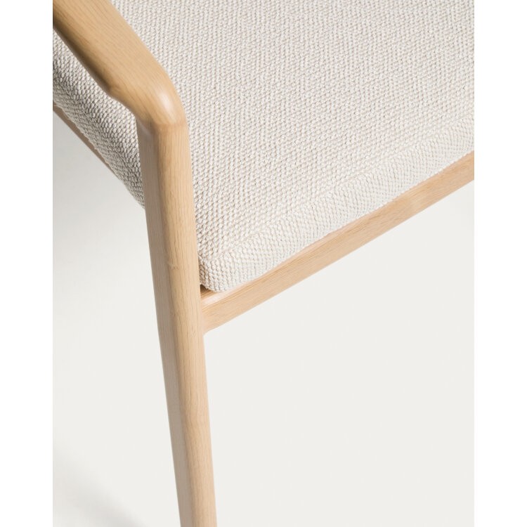 Уличный стул Sirte из алюминия с отделкой под дерево и веревкой цвета экрю