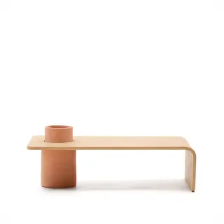 Журнальный столик Olaria терракотовый с дубовым шпоном натуральной отделки 110 x 60