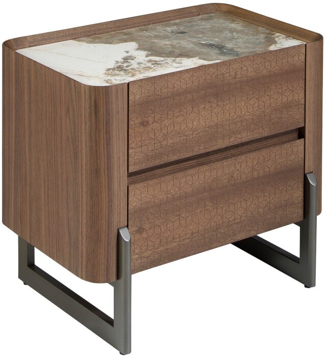 Прикроватная тумбочка 7152/437-U из ореха и керамики