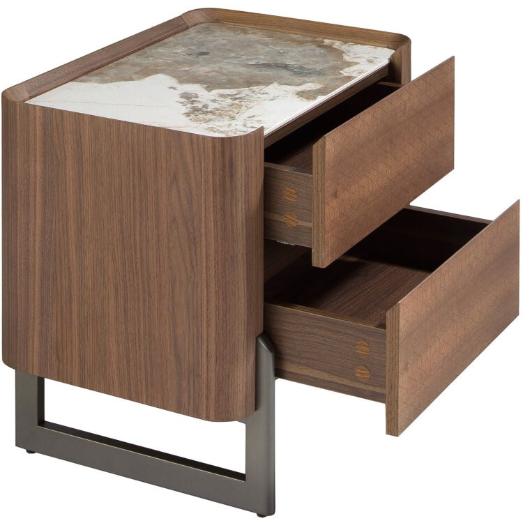 Прикроватная тумбочка 7152/437-U из ореха и керамики