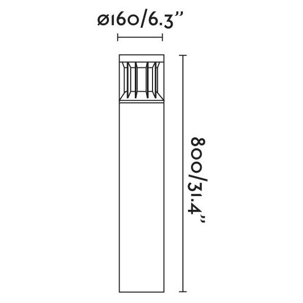 Уличный фонарь SCREEN 3000K CRI90 антрацит 360є WIDE DALI 100-24