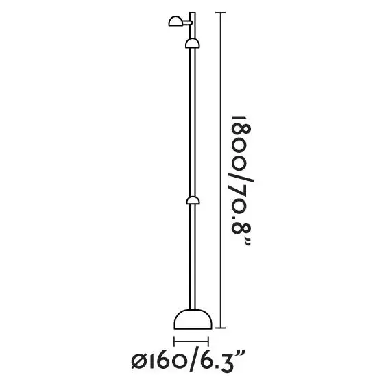 Ландшафтный светильник с кабелем Brot черный 180 см