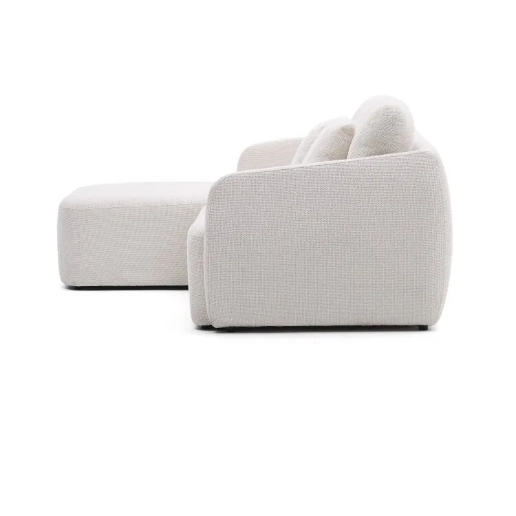 Laira 3-местный диван-кровать из шенилла с шезлонгом слева цвет экрю 246 см