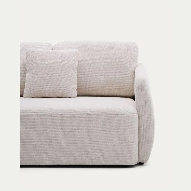 Laira 3-местный диван-кровать из шенилла с шезлонгом слева цвет экрю 246 см