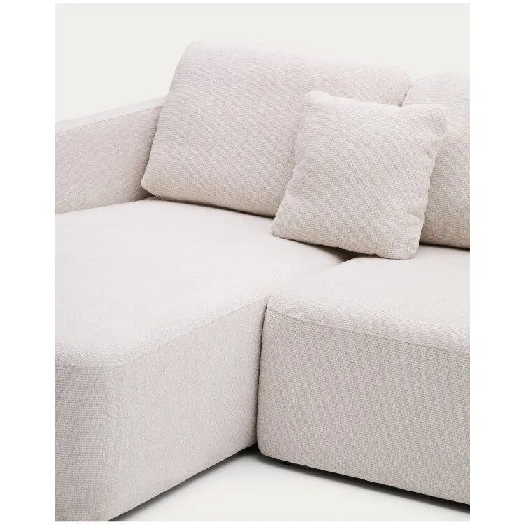 Laira 3-местный диван-кровать из шенилла с шезлонгом слева цвет экрю 246 см