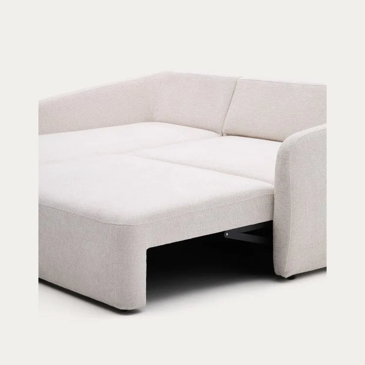 Laira 3-местный диван-кровать из шенилла с шезлонгом слева цвет экрю 246 см