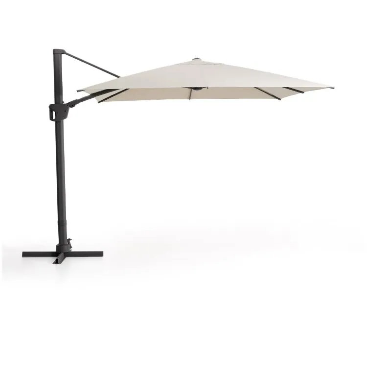 Бежевый консольный зонт Noli с графитовой алюминиевой конструкцией, 300 x 300 см