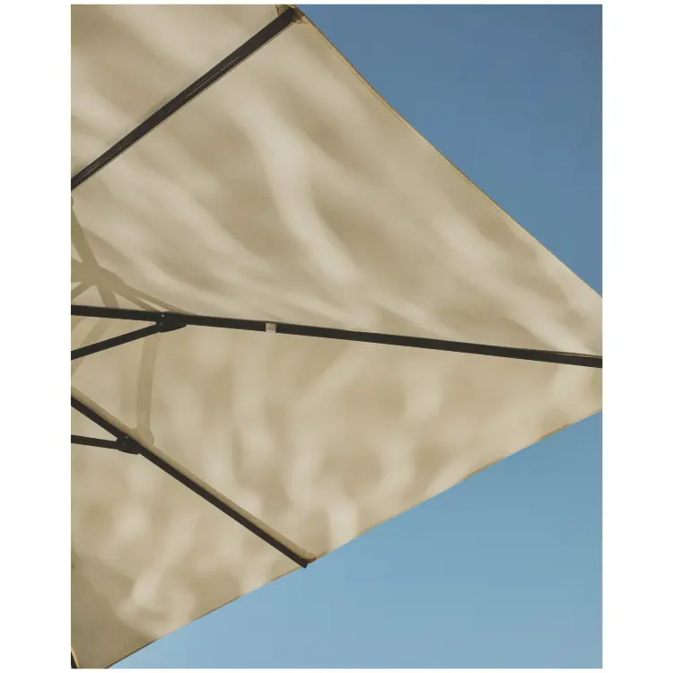 Бежевый консольный зонт Noli с графитовой алюминиевой конструкцией, 300 x 300 см