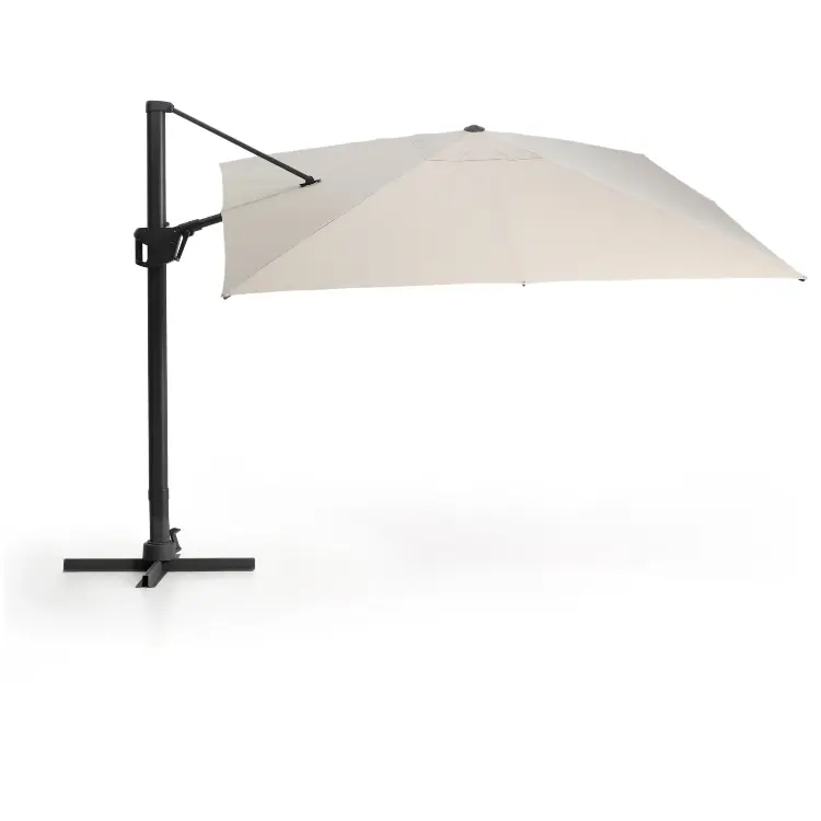 Бежевый консольный зонт Noli с графитовой алюминиевой конструкцией, 300 x 300 см