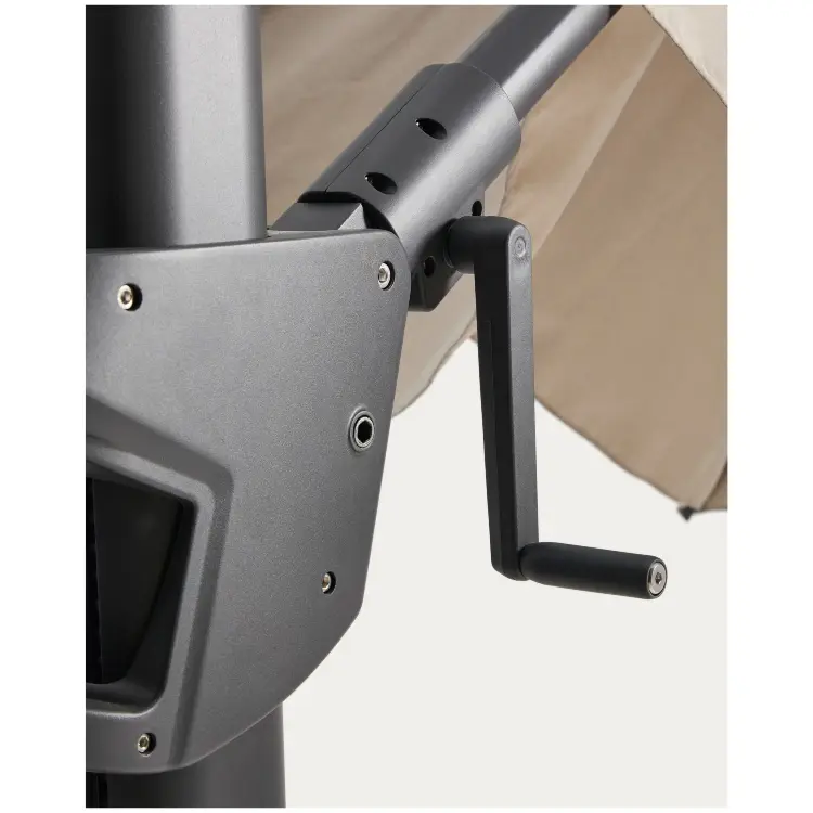 Бежевый консольный зонт Noli с графитовой алюминиевой конструкцией, 300 x 300 см