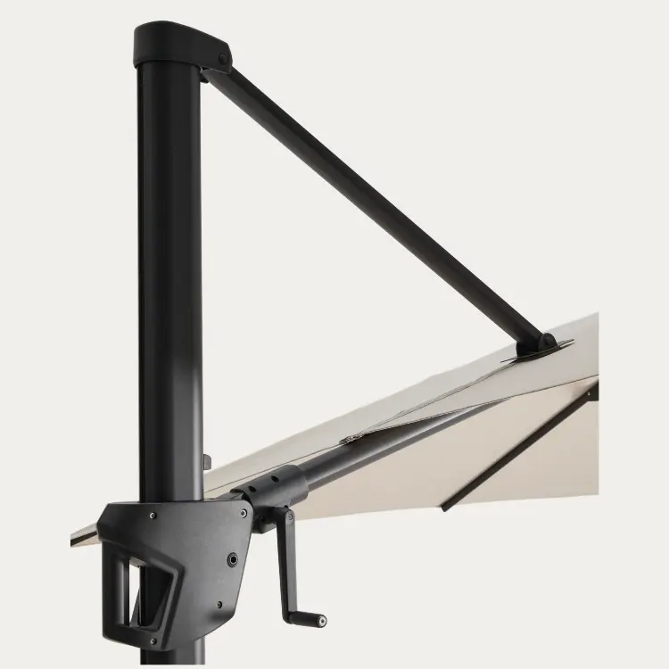 Бежевый консольный зонт Noli с графитовой алюминиевой конструкцией, 300 x 300 см