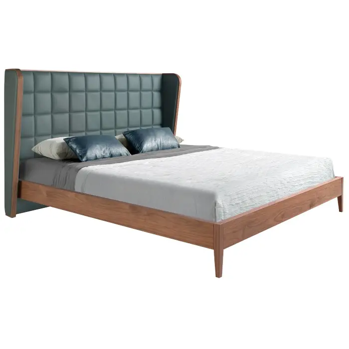 Кровать 7148/CP2305-B из экокожи темно-зеленого цвета