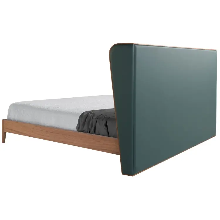 Кровать 7148/CP2305-B из экокожи темно-зеленого цвета