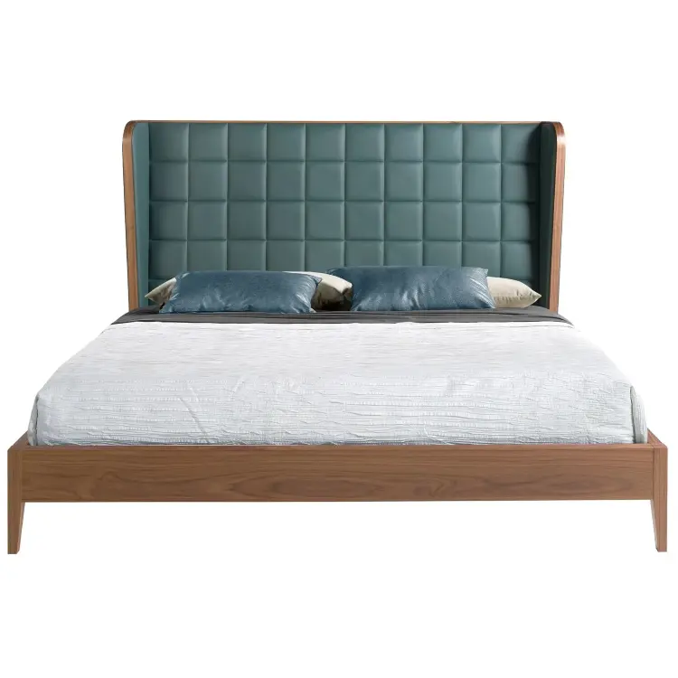 Кровать 7148/CP2305-B из экокожи темно-зеленого цвета