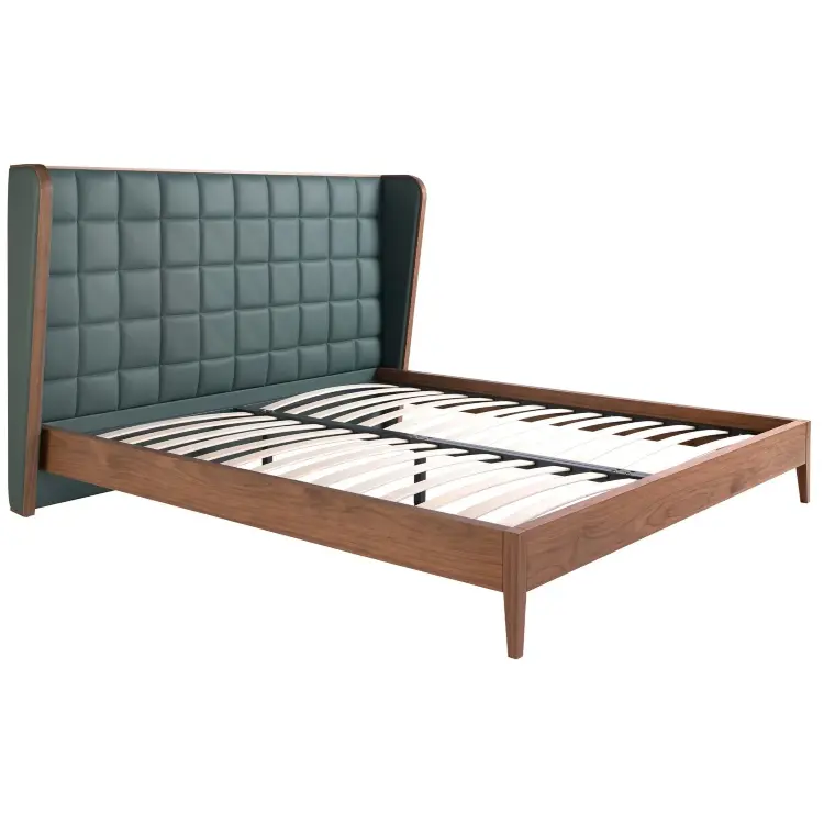Кровать 7148/CP2305-B из экокожи темно-зеленого цвета