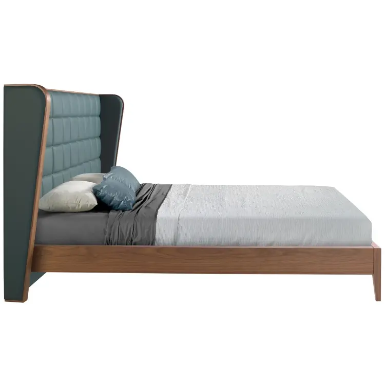 Кровать 7148/CP2305-B из экокожи темно-зеленого цвета